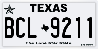 TX license plate BCL9211