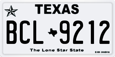 TX license plate BCL9212