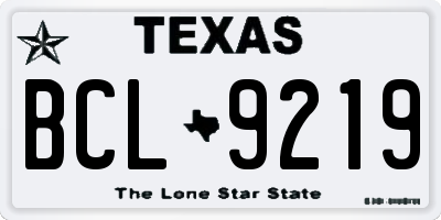 TX license plate BCL9219