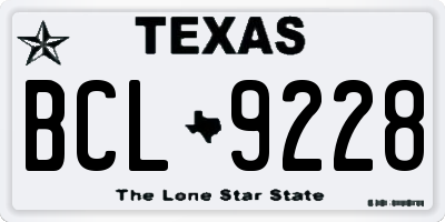 TX license plate BCL9228