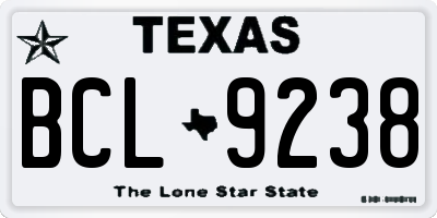 TX license plate BCL9238