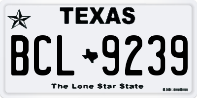 TX license plate BCL9239