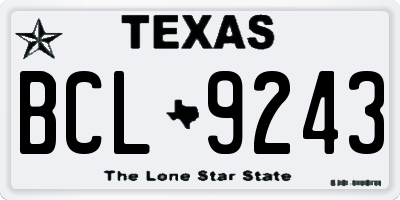 TX license plate BCL9243