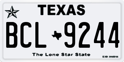 TX license plate BCL9244