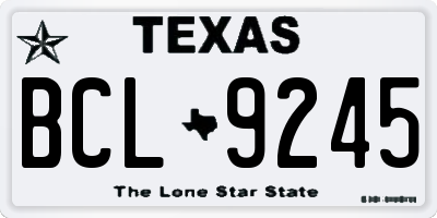 TX license plate BCL9245