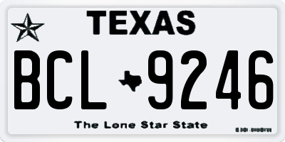 TX license plate BCL9246