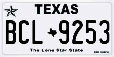 TX license plate BCL9253