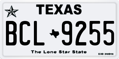 TX license plate BCL9255