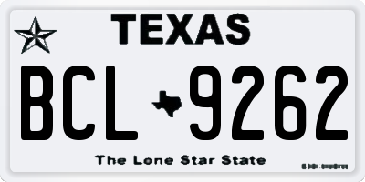 TX license plate BCL9262