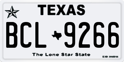 TX license plate BCL9266