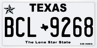 TX license plate BCL9268