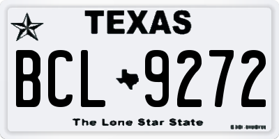 TX license plate BCL9272