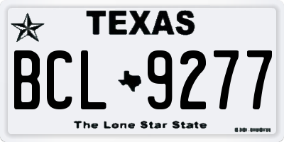 TX license plate BCL9277