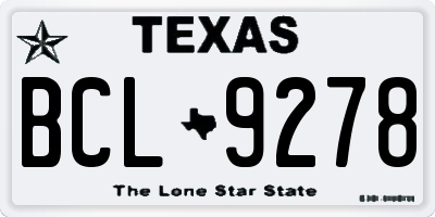 TX license plate BCL9278