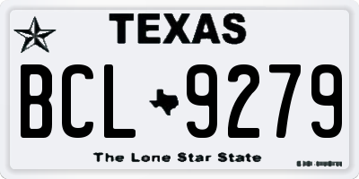 TX license plate BCL9279