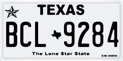 TX license plate BCL9284