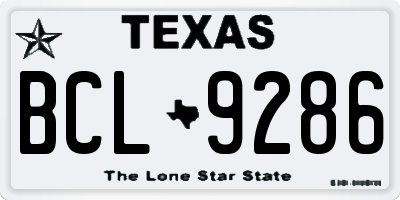 TX license plate BCL9286
