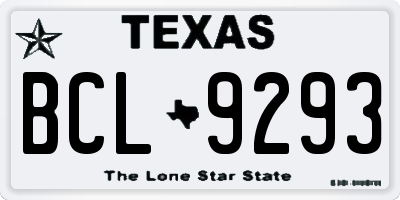TX license plate BCL9293