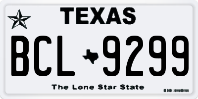 TX license plate BCL9299