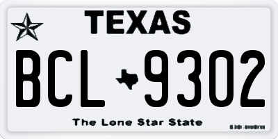 TX license plate BCL9302