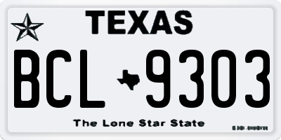TX license plate BCL9303
