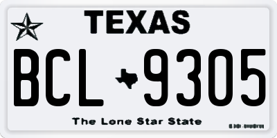 TX license plate BCL9305
