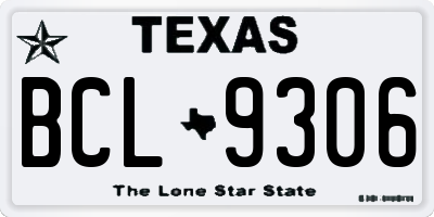 TX license plate BCL9306
