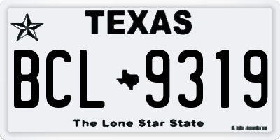 TX license plate BCL9319