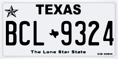 TX license plate BCL9324