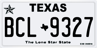 TX license plate BCL9327