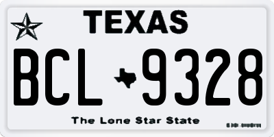 TX license plate BCL9328