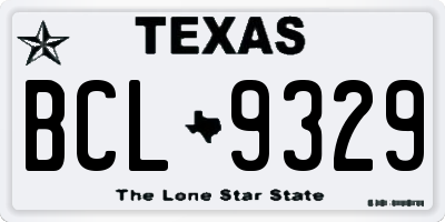 TX license plate BCL9329