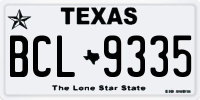 TX license plate BCL9335
