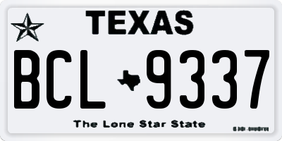 TX license plate BCL9337