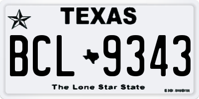 TX license plate BCL9343
