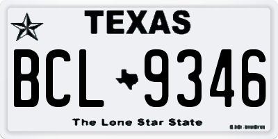 TX license plate BCL9346