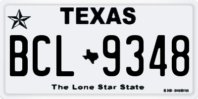 TX license plate BCL9348