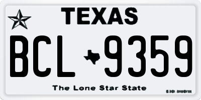 TX license plate BCL9359