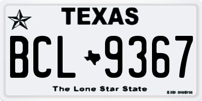 TX license plate BCL9367