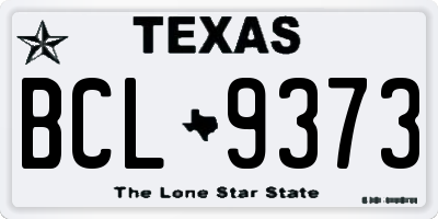 TX license plate BCL9373