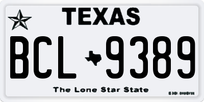 TX license plate BCL9389
