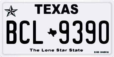TX license plate BCL9390