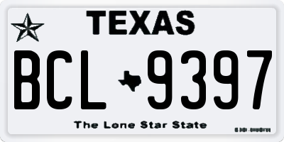TX license plate BCL9397
