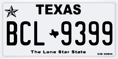 TX license plate BCL9399