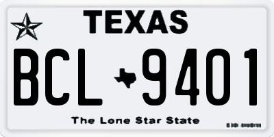 TX license plate BCL9401