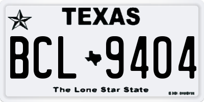 TX license plate BCL9404