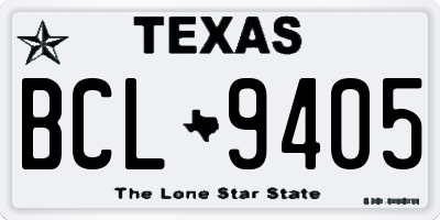 TX license plate BCL9405