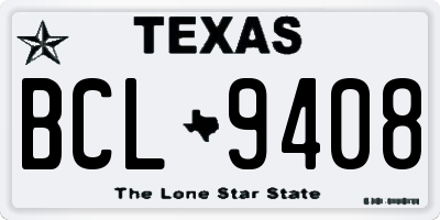 TX license plate BCL9408