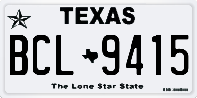 TX license plate BCL9415