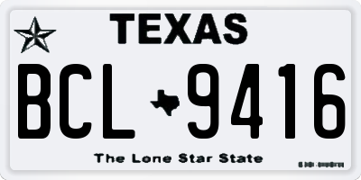 TX license plate BCL9416